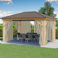 Outdoor Curtains for Patio Waterproof Rod Pocket 6 Pcs 54x84 Inch Taupe | by HolidayIdeas