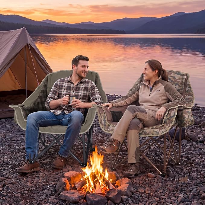 Oversized 2 Pack Camping Chairs, Camping Chairs Support 450LBS - Image 7