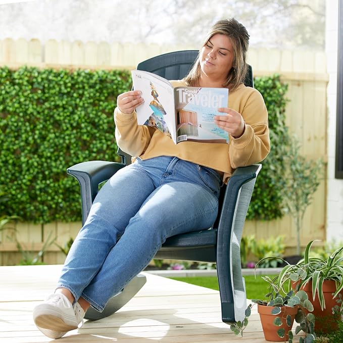 Rockaway Heavy Duty All Weather Rocking Chair, 2 Pack | Polyethylene Outdoor - Image 9