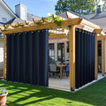 NICETOWN Patio Curtains Outdoor Waterproof W100 x L95 in Navy 2 PCs | Windproof by NICETOWN