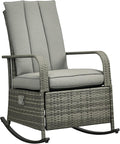 Outsunny Wicker Outdoor Rocking Chair, Patio Recliner by Outsunny