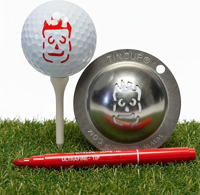 Tin Cup Golf Ball Marker Stencil - Premium Personalization Tool for Golfers - Custom Design Ball Marker - Golf Accessories Gift for Men and Women- Made in The USA