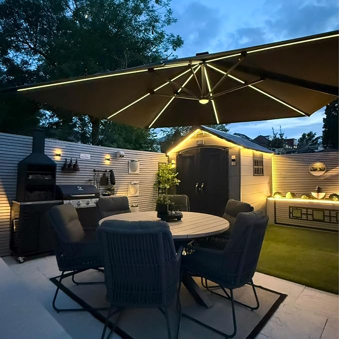 PURPLE LEAF Cantilever Patio Umbrella 10' x 10' by PURPLELEAF