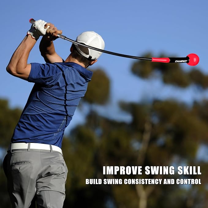 CHAMPKEY Golf Swing Trainer - Tempo & Flexibility Training Aids Warm-Up Stick Ideal for Golf Indoor & Outdoor Practice