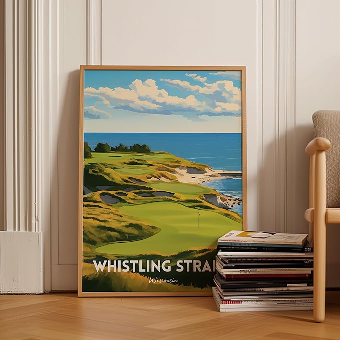 Golf Course Premium Giclee Fine Art Prints - Augusta, Pebble Beach, Pinehurst, Golf Course Posters, Golf Wall Art, Aesthetic Poster for Home Office Decor, Ready to Frame