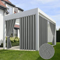 Linen Outdoor Curtains for Patio Waterproof 4 Pcs 110x84 In Light Grey | Light by HolidayIdeas