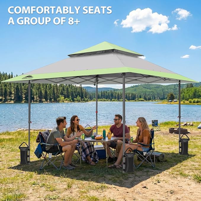 EAGLE PEAK 13x13 Pop Up Canopy Tent, Auto Extended Eaves, Heavy Duty Outdoor - Image 5