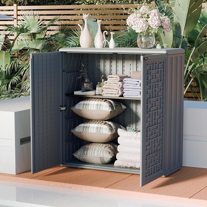 Mrosaa Indoor Outdoor Storage Cabinet Waterproof - Image 2