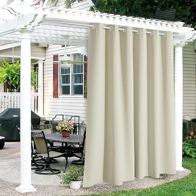RYB HOME Outdoor Curtains for Patio Waterproof Privacy Thermal Insulated | by RYBHOME