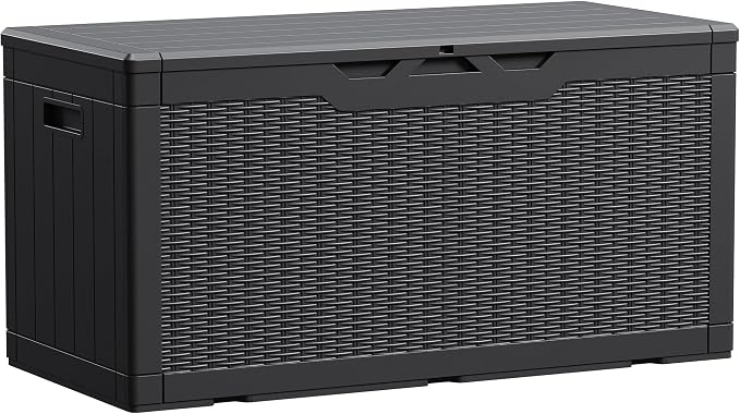 Devoko 100 Gallon Waterproof Resin Deck Box, Large Outdoor Storage Box | Indoor by DEVOKO