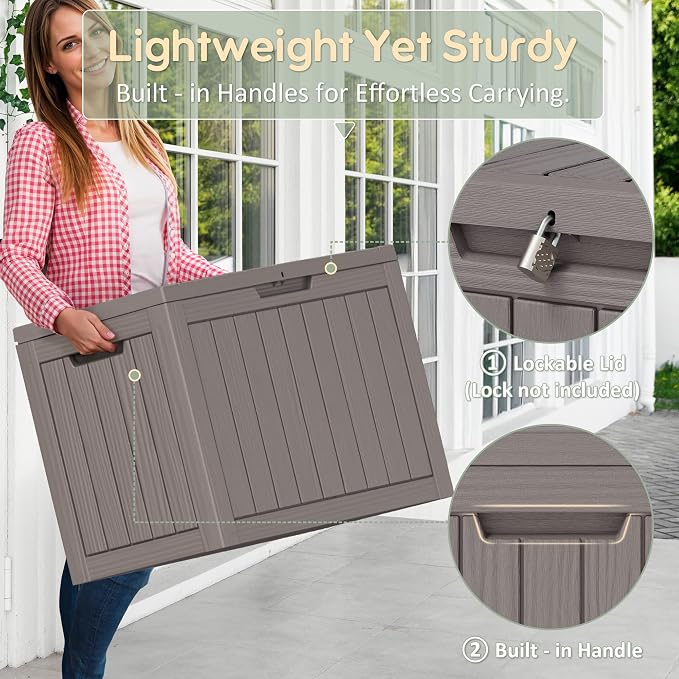 45 Gallon Outdoor Storage Box, All-Weather Deck Box - Image 5