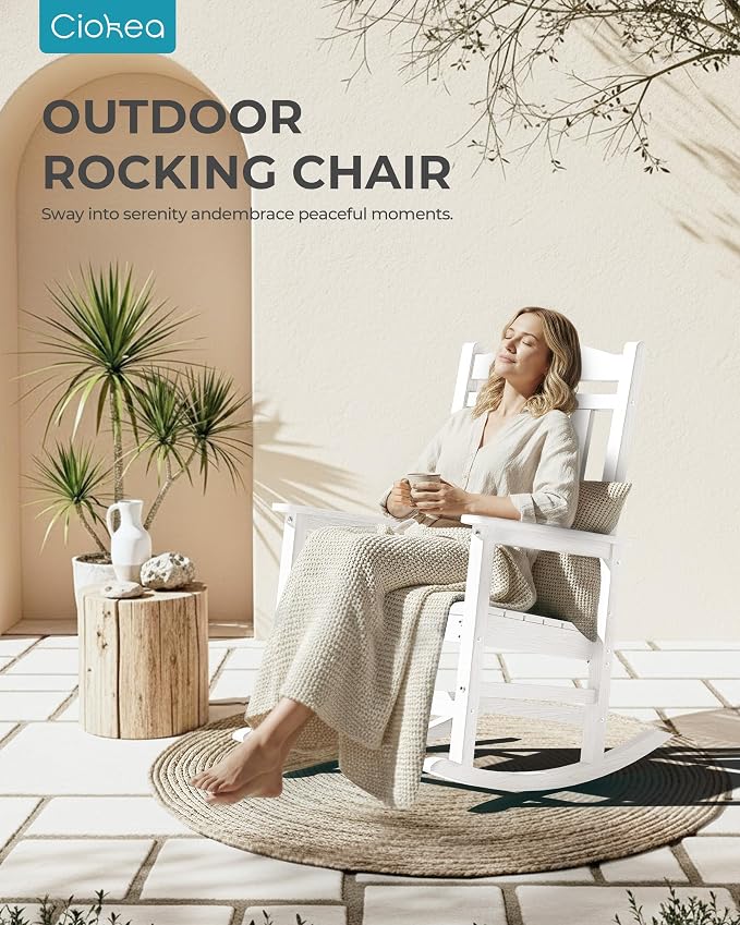 Oversized Outdoor Rocking Chairs, High Back Patio Rockers - Image 8