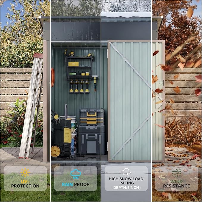 Aoxun 5x3 Ft Outdoor Storage Cabinet - Image 3