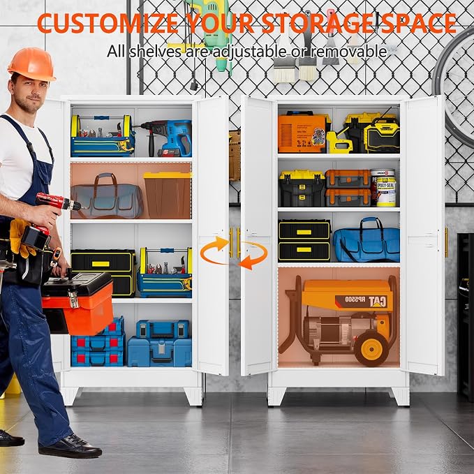 GAIOUS 61''Tall Metal Garage Storage Cabinet, File Cabinet - Image 3