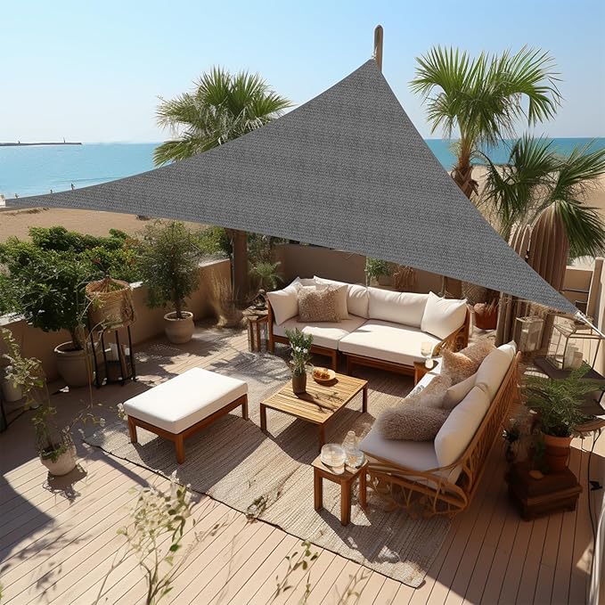 Shade&Beyond Custom Sun Shade Sail 6'x7'x9.2' Triangle Sun Sail Shades Patio UV by ShadeBeyond