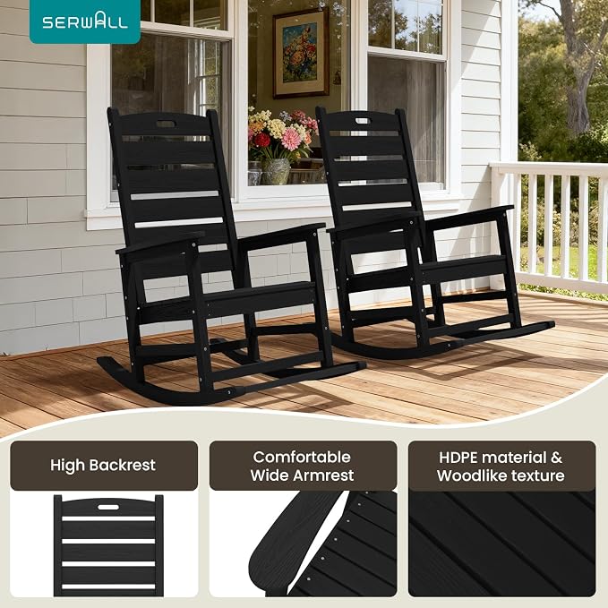 SERWALL HDPE Outdoor Rocking Chair - Image 9