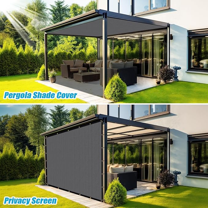 Amagenix 90% Shade Fabric 8'X 11' Gray Sun Shade Cloth - Image 5