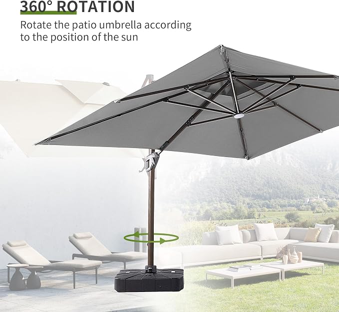 JZAC & QZYD 10x13 FT Cantilever Offset Patio Umbrella - Image 7