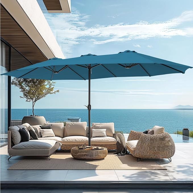 PHI VILLA 15ft Large Outdoor Patio Umbrella by PHIVILLA