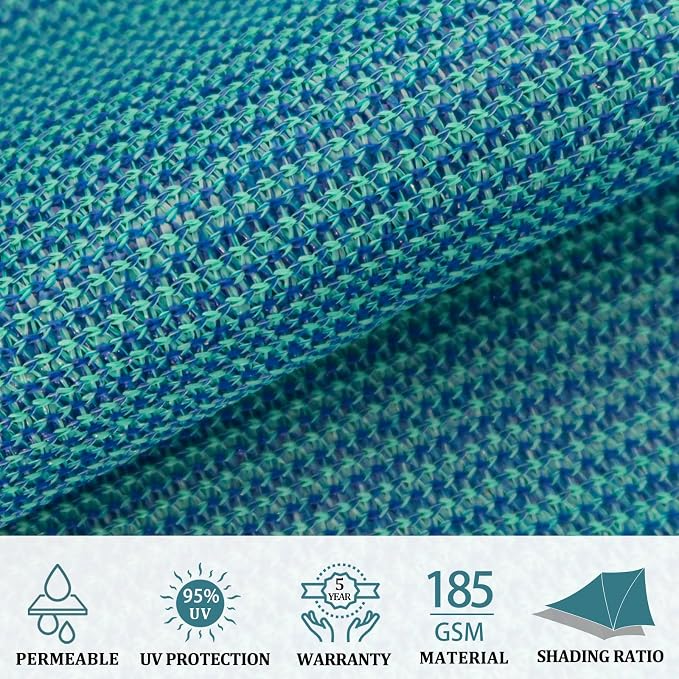 Shade&Beyond 8'x15' Sun Shade Sail Canopy Rectangle, UV Block Breathable Curved - Image 3