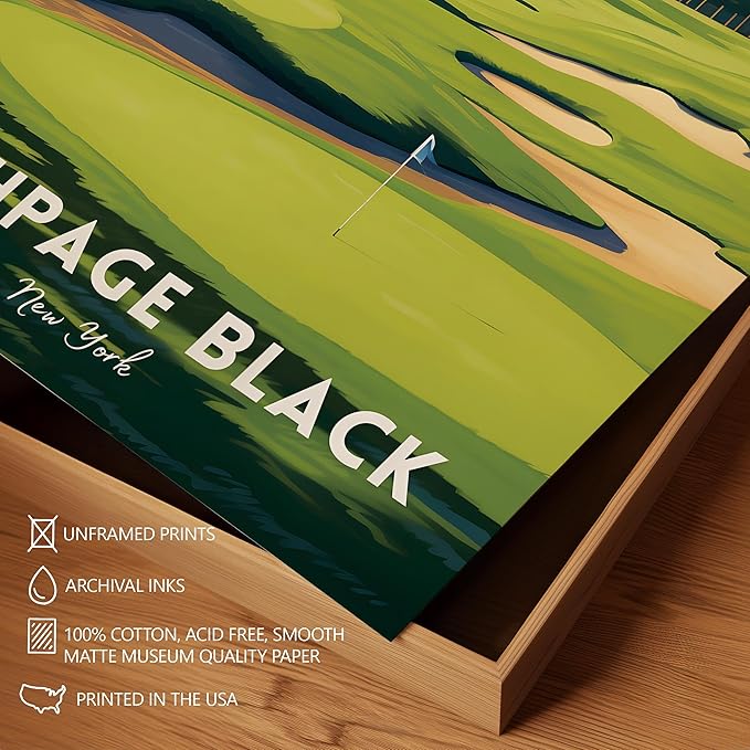 Golf Course Premium Giclee Fine Art Prints - Augusta, Pebble Beach, Pinehurst, Golf Course Posters, Golf Wall Art, Aesthetic Poster for Home Office Decor, Ready to Frame