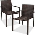 Best Choice Products Set of 2 Stackable Outdoor Wicker Dining Chairs by Unknown