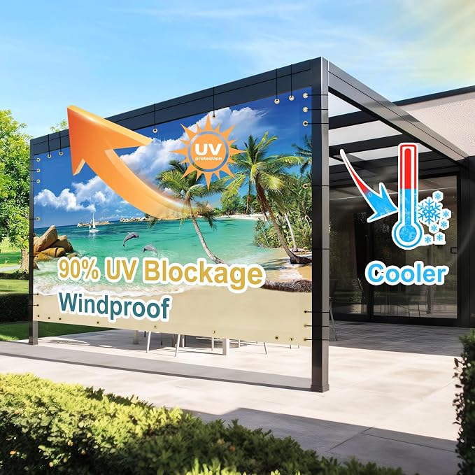 Shade&Beyond Custom Design Patio & Gazebo Backdrop Screen, Full-Color Printed - Image 8