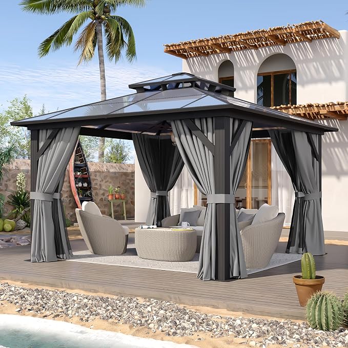Aoxun 12'x12' Hardtop Gazebo - Image 3