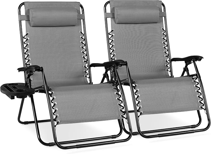 Best Choice Products Set of 2 Extra Wide Adjustable Steel Mesh Zero Gravity by Unknown