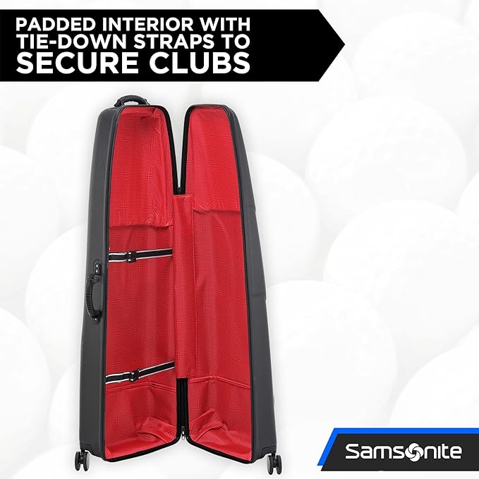 Samsonite Tour Deluxe Golf Hard Case Golf Travel Bag, Lightweight & Durable ABS Shell, 360 Degree Multi-Directional Wheels