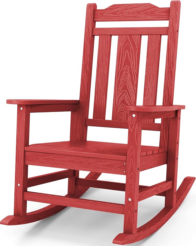 SERWALL Oversized Rocking Chair Outdoor, HDPE Outdoor Rocking Chair by SERWALL
