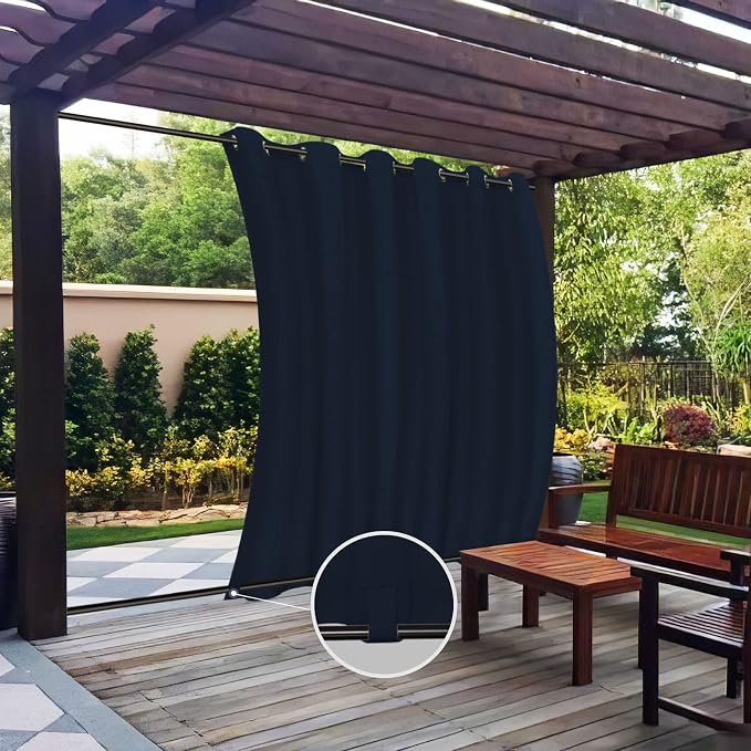 Easy-Going Outdoor Curtains for Patio 1 Panel, 110x120 inch, Weatherproof by Easy-Going