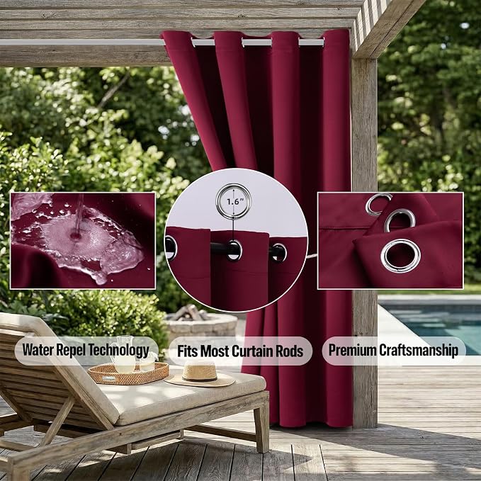 Waterproof Outdoor Curtain W52 x L63 - Image 5