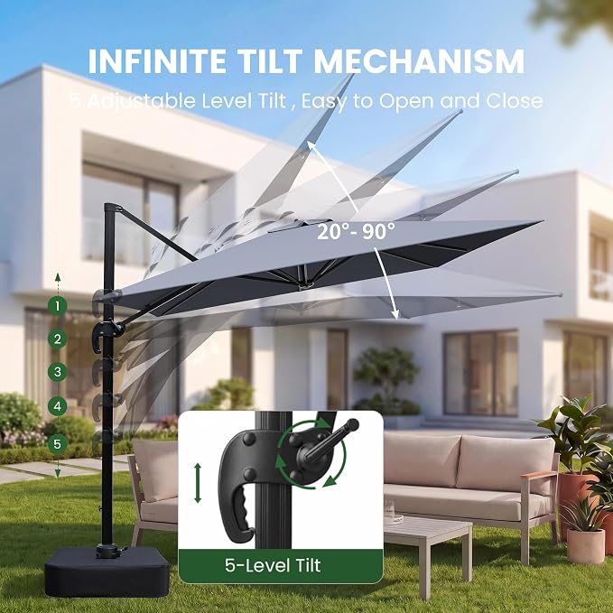9' x 12' Cantilever Offset Patio Umbrella - Image 4