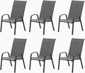 Patio Chairs Set of 6, Outdoor Stackable Dining Chairs by VaJouer