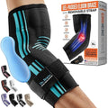 DR. BRACE® Elite Elbow Brace Support, Breathable Elbow Compression Sleeve with Gel Pad for Golfer's, Tennis Elbow & Tendonitis Treatment & Pain Relief 2024 (Black-Blue, X-Large)