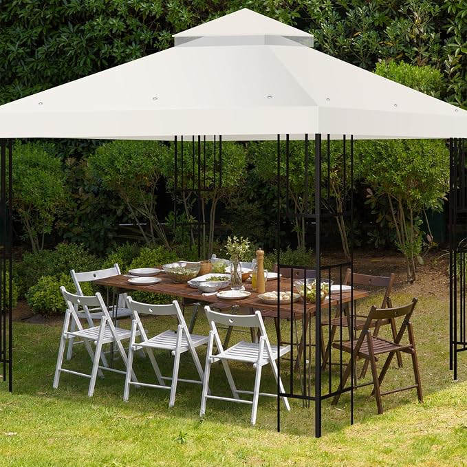 10x10 FT Gazebo Replacement Top, Canopy Replacement Cover Double Tiered - Image 7