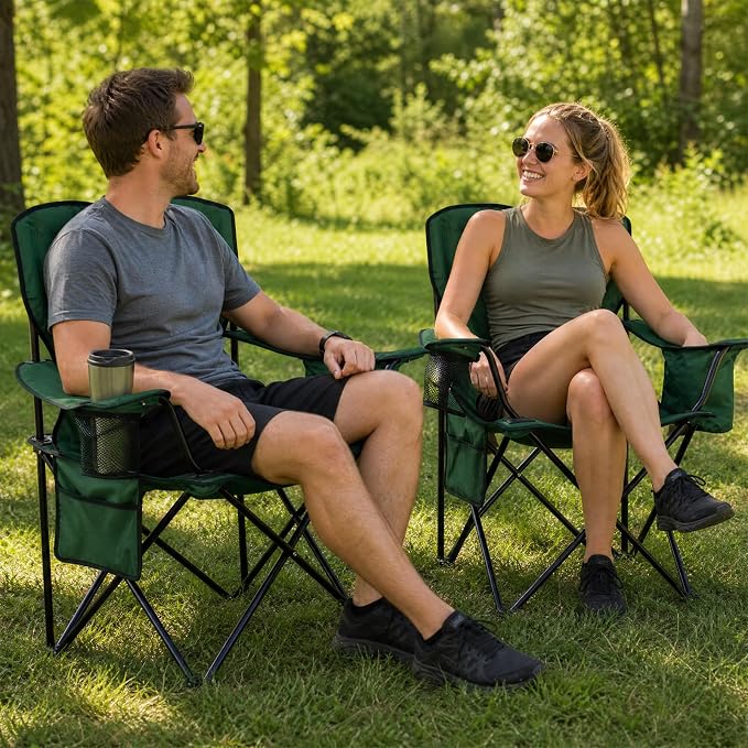 Camping Chairs for Adults, 2 Pack Heavy Duty Folding Chair - Image 8
