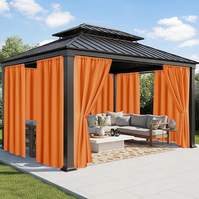 Outdoor Curtains for Patio Waterproof, 8 Panels, Rod Pocket | Weatherproof & by RichSets