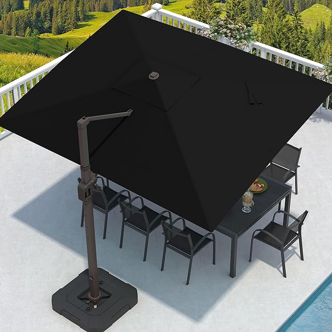 9' X 12' Cantilever Patio Umbrella Rectangular Outdoor Umbrellas | Heavy Duty by MPLShade