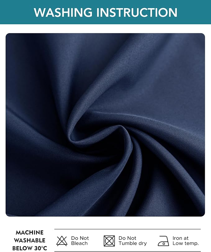 Windproof Outdoor Curtains for Patio Waterproof 4 Pcs 54x84 In Navy | Grommet - Image 7