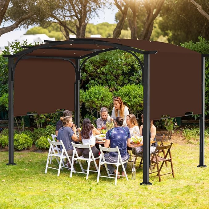 200x103 in Pergola Canopy Replacement Shade Cover Only, Coffee | Fits 10x10 ft - Image 7