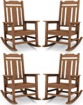 SERWALL Oversized Outdoor Rocking Chairs Set of 4, HDPE Patio Rocker, All by Unknown
