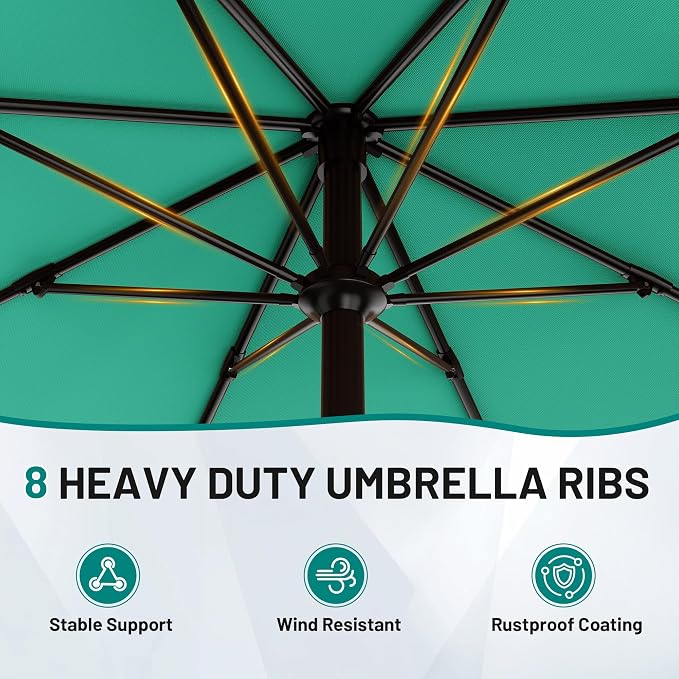 9 FT Patio Umbrella for Outdoor, Outdoor Table Umbrella - Image 4