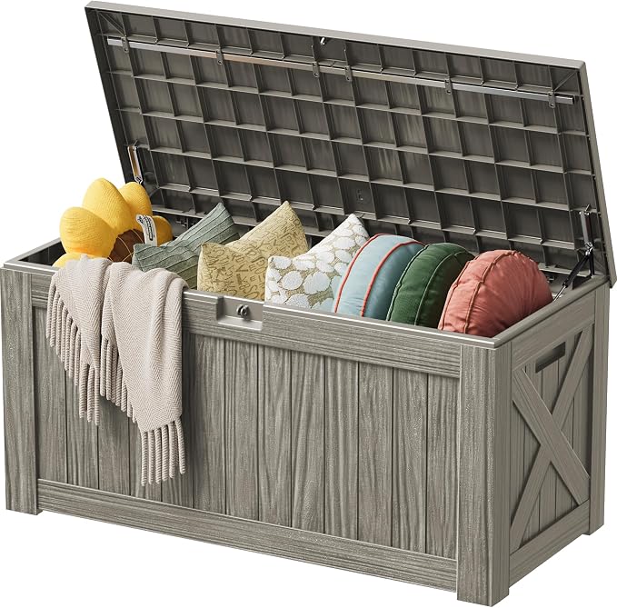 Devoko 125 Gallon Outdoor Storage Box, Waterproof Resin Deck Box | by DEVOKO