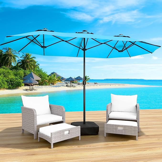 15FT Double-Sided Patio Umbrella by Enjoyyourlife