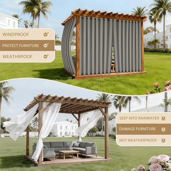 HDCAXKJ Waterproof Outdoor Curtains - Image 4