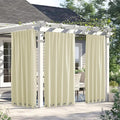 NICETOWN Weighted Curtains for Patio Waterproof W66xL84 Beige 2 Panels | Cabana by NICETOWN