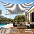 Quictent Sun Shade Sail for Patio w/Hardware Kit 185GSM 20x20ft White&Grey | by QUICTENT