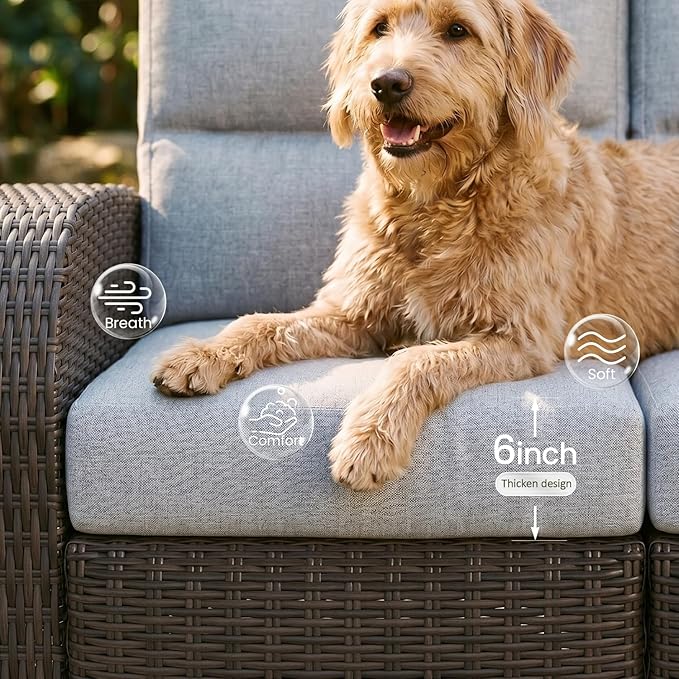 Oversized Wicker Outdoor Swivel Glider Recliner - Image 4